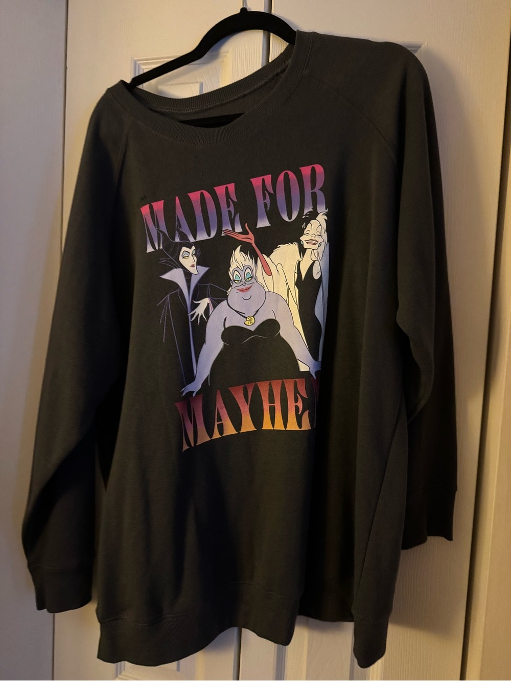 Disney Apparel Black Disney Villains Sweatshirt with Pink Accent